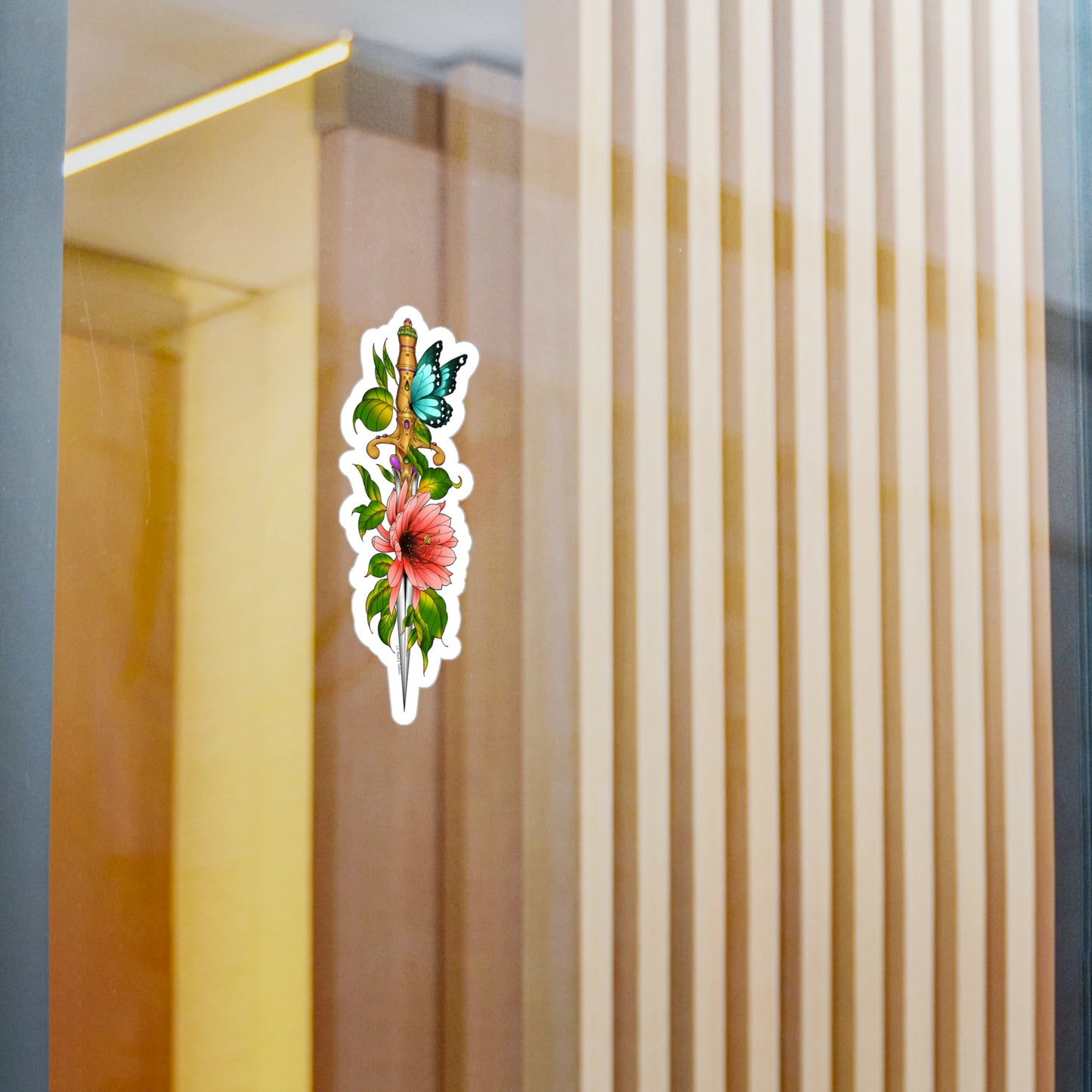 Blooming Dagger Vinyl Sticker
