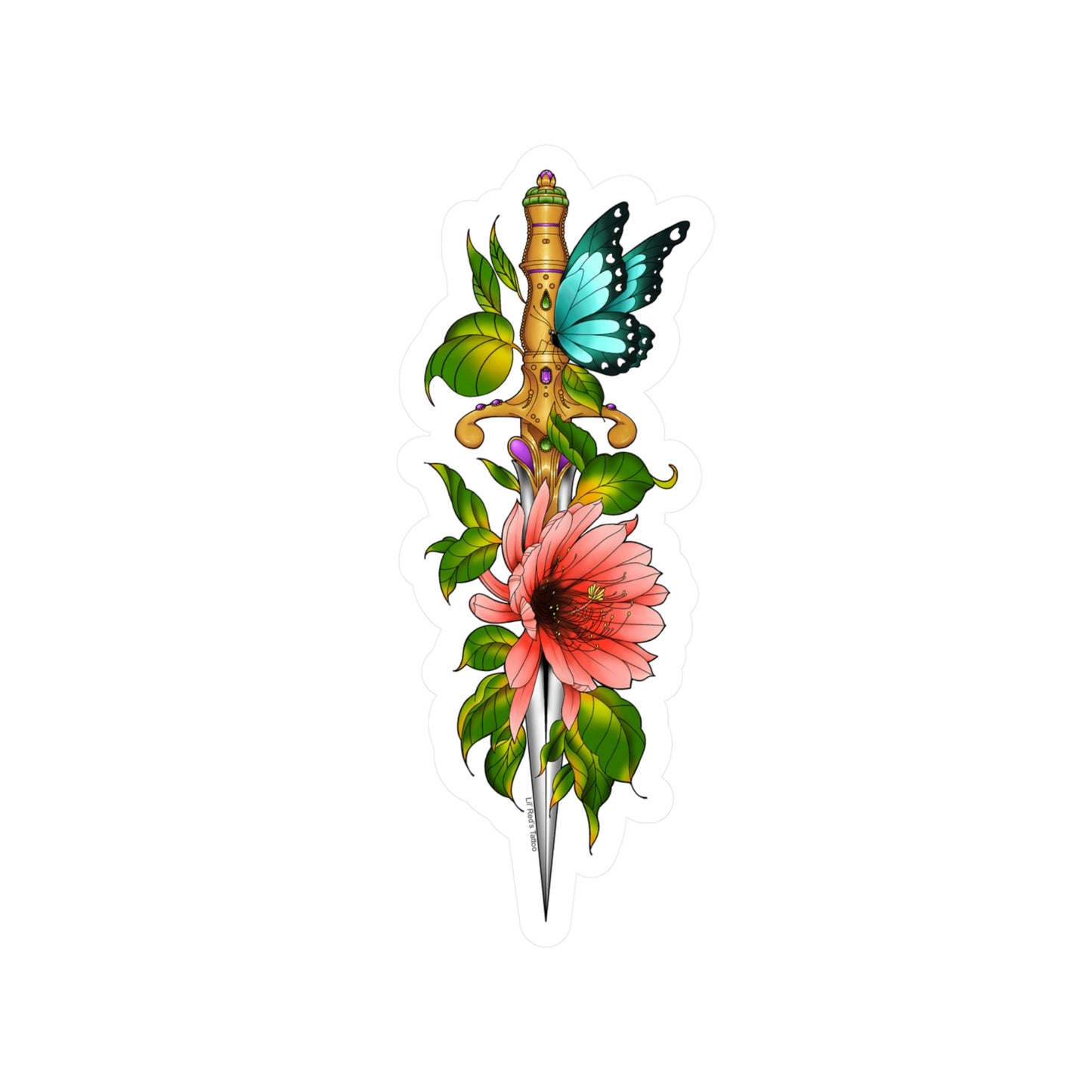 Blooming Dagger Vinyl Sticker
